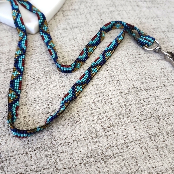 Huichol Beaded Art Key Badge Holder- Handmade - Picture 3 of 6